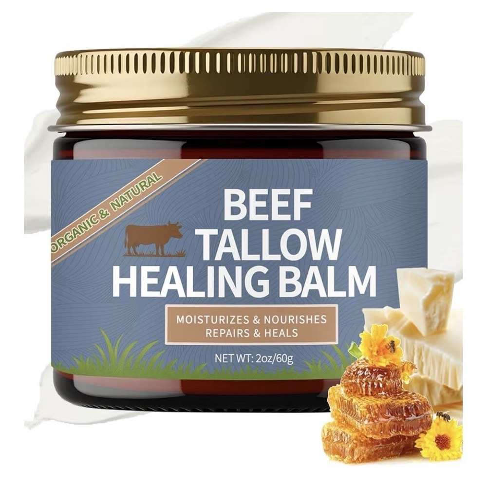 Beef Tallow Honey Healing Balm 2oz Organic Natural Moisturizer Skin Repair Salve